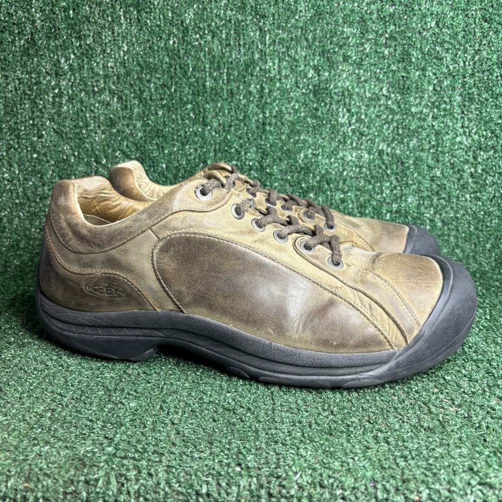 KEEN Briggs II Leather Lace Up Gorpcore Oxford Hiking Shoes‎ Brown Mens Size 14